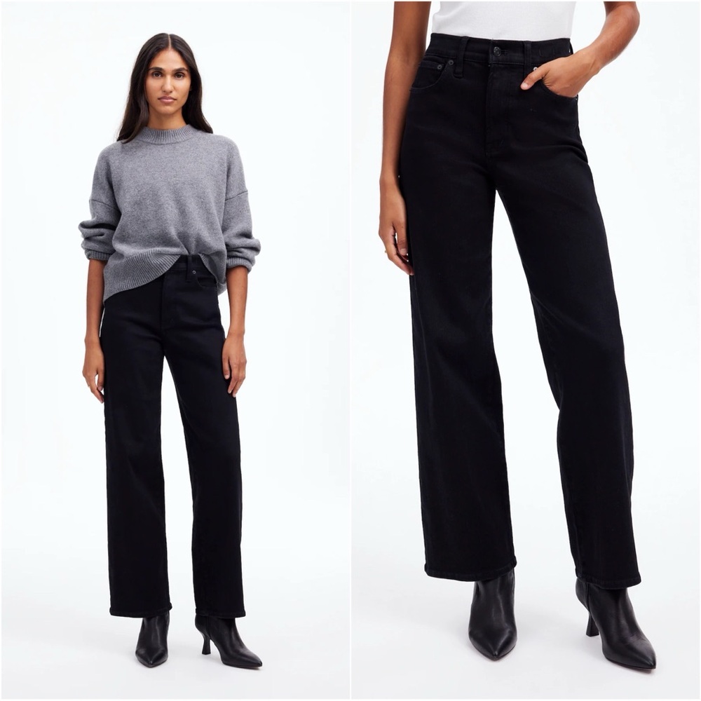 NWT! Madewell The Perfect Vintage Wide Leg Jean, Black, Size 27P!